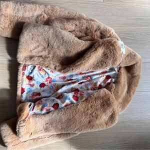 Cozy Tan Faux Fur Kids Jacket
